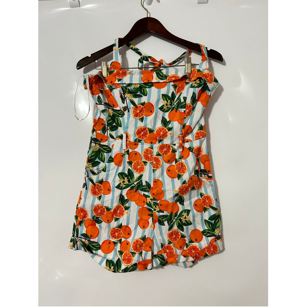 Orange Print Women's Jumpsuit